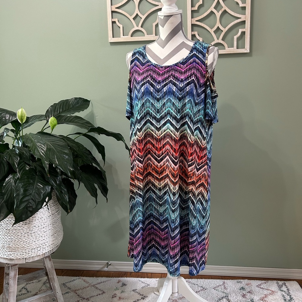 Messini Chevron Pattern Dress